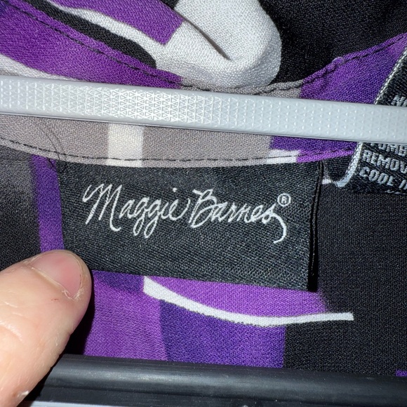 Maggie Barnes Purple and Black Geometric Button Down Shirt - Picture 5 of 6